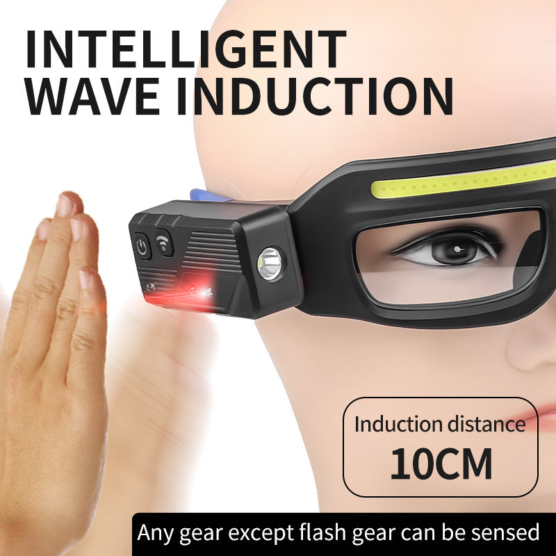 Multi-functional Glasses Light Light With Type-C Charging, Warning Headlamp, Compact And Portable, Touch-sensitive Headlamp - My Store