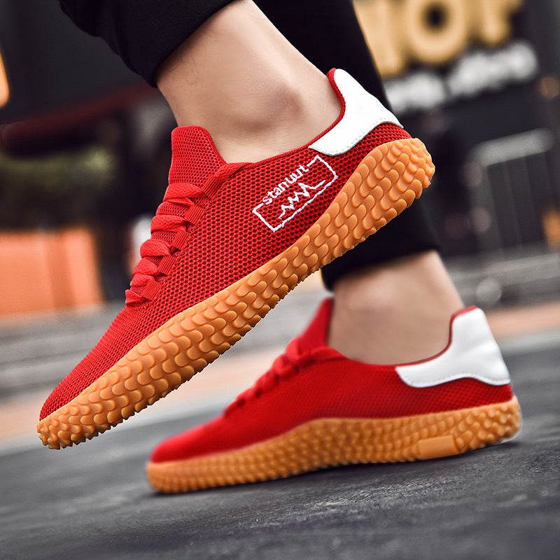Spring and Summer Flying Woven Casual Shoes Large Men's Shoes Beathable Korean Forrest Gump Sneakers - My Store