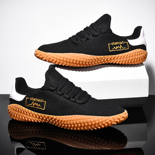 Spring and Summer Flying Woven Casual Shoes Large Men's Shoes Beathable Korean Forrest Gump Sneakers - My Store