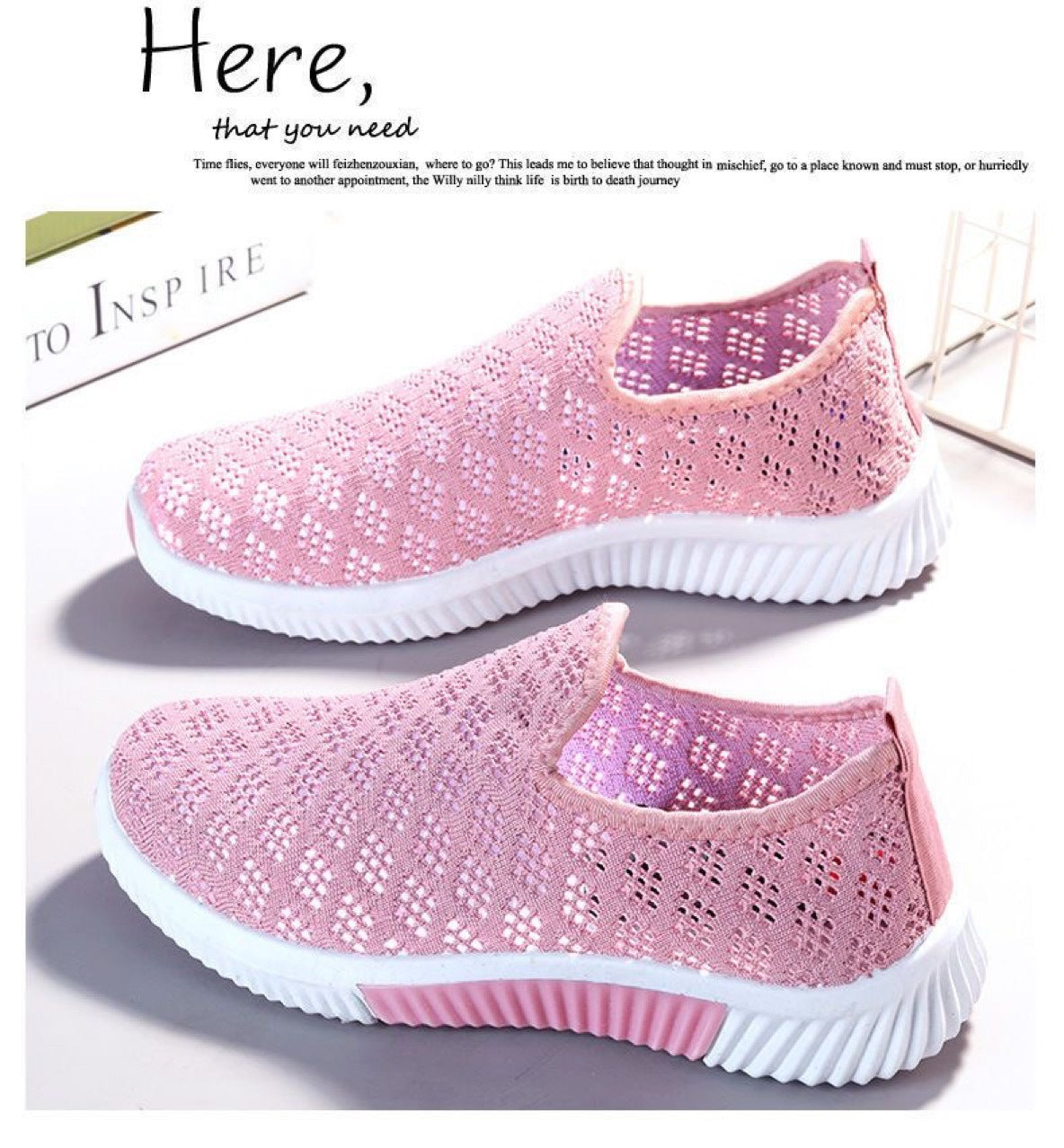 Womens Lightweight Mesh Shoes Breathable Flat Casual Footwear - My Store